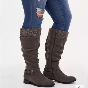 Torrid Oiled Sweater Trimmed Knee-High Boot (WW)